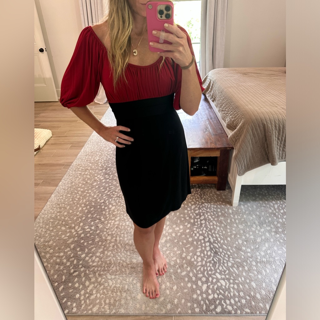 Studio M. Red And Black Cocktail Dress. Medium.